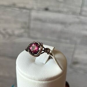 Handmade Topaz Pink Ring Size 4 3/4